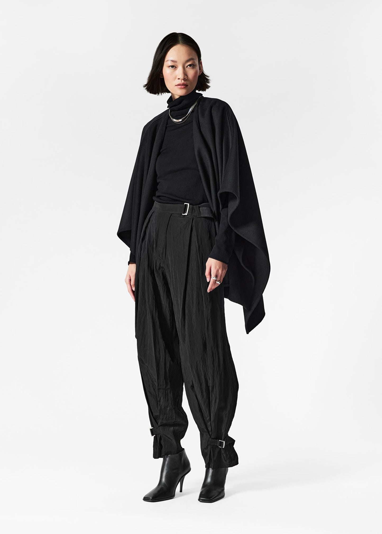 Belted Box-Pleat Trousers