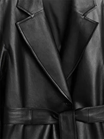 Belted Leather Coat