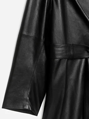 Belted Leather Coat