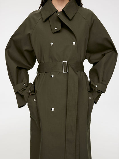 Snap-Button Trench Coat