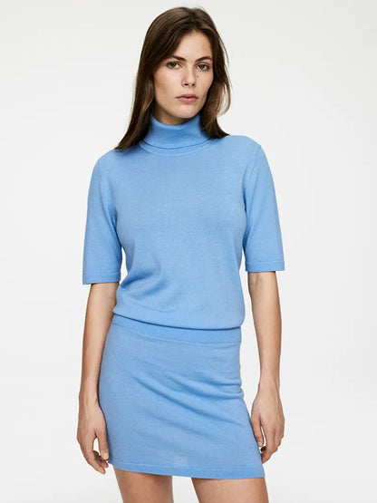 Short-Sleeve Roll-Neck Jumper