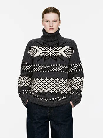 Wool-Alpaca Jacquard Jumper