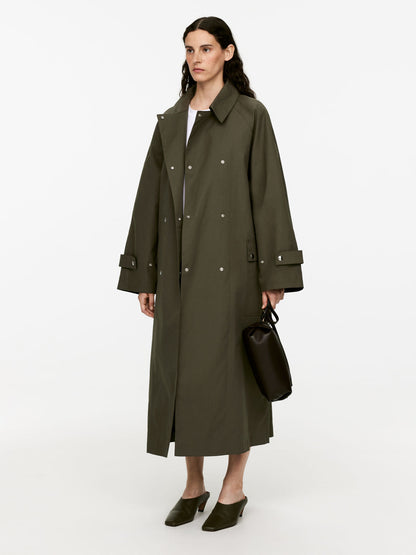 Snap-Button Trench Coat