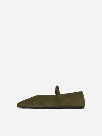 Suede Mary Jane Flats