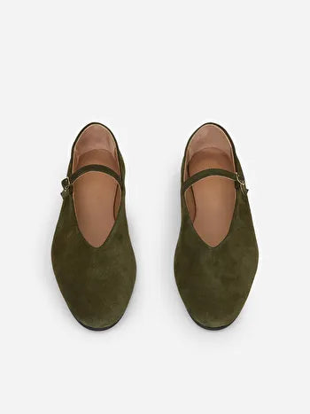 Suede Mary Jane Flats