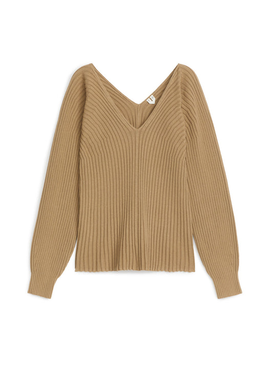 Rib-Knitted Cotton Jumper