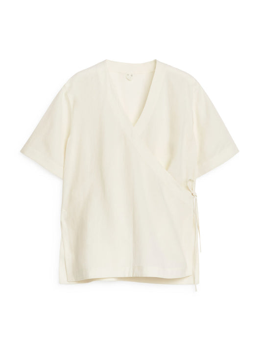 Lyocell-Linen Wrap Shirt