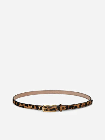 Leo-Print Leather Belt