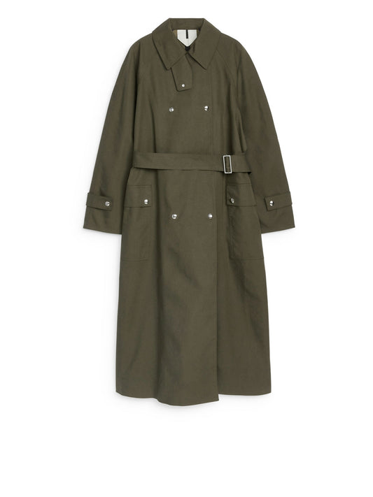 Snap-Button Trench Coat