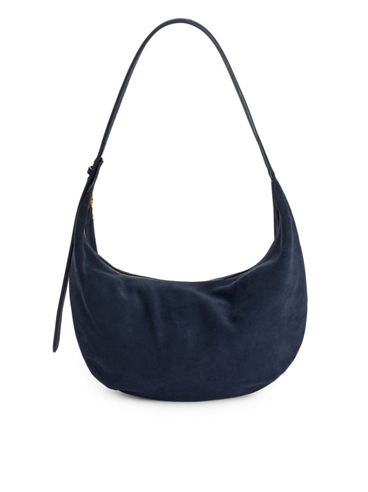 Curved Suede Bag