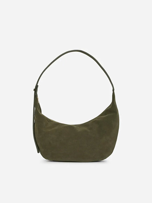 Curved Suede Bag