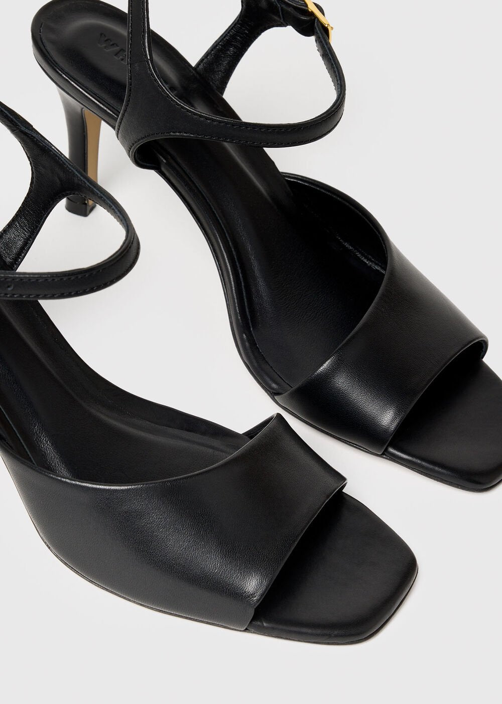 Black Asymmetric High Heeled Sandal