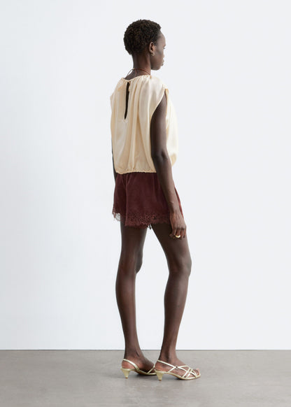Drawstring Silk Top