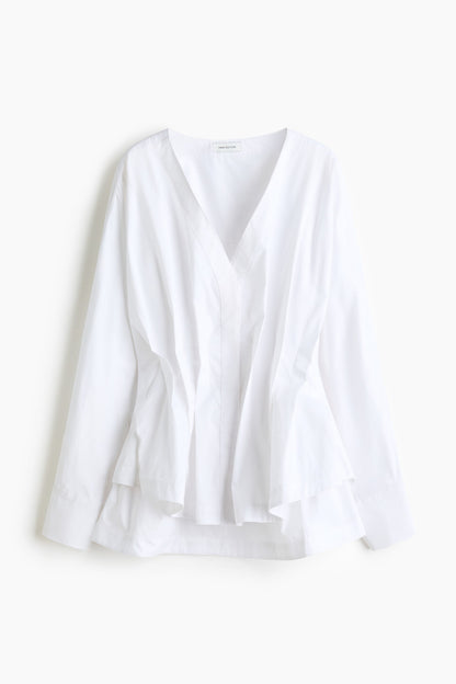 Waisted cotton blouse
