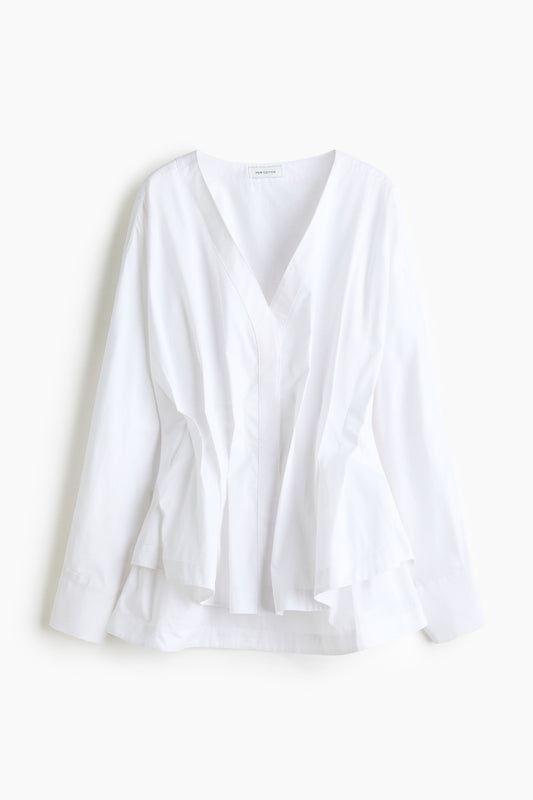 Waisted cotton blouse