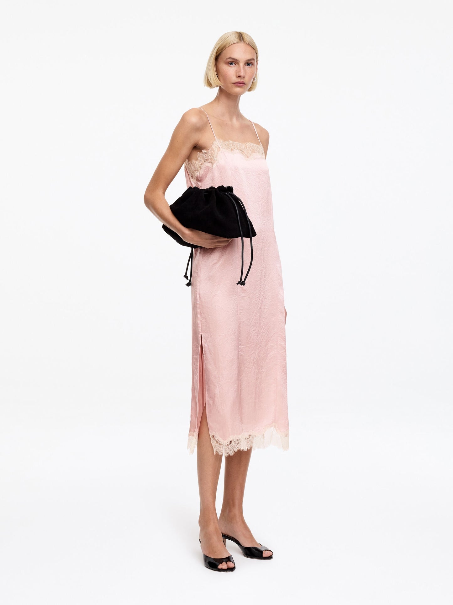 Lace-Trimmed Slip Dress