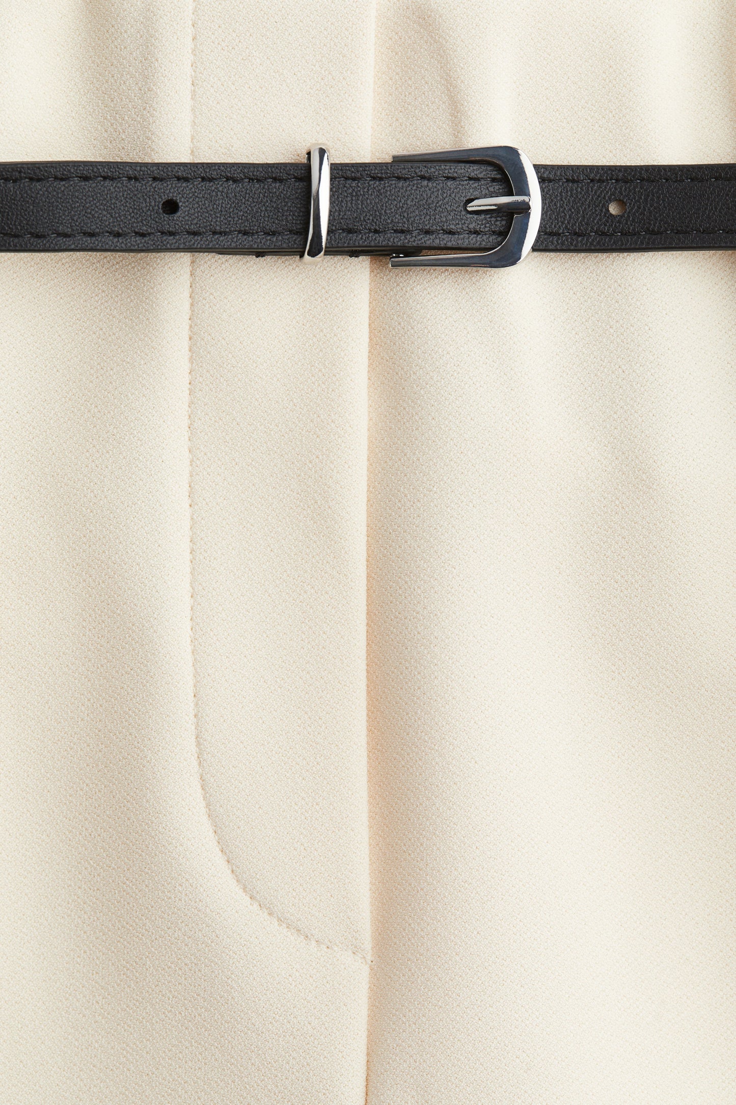 Belted ankle-length trousers