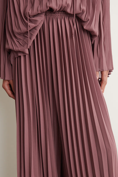 Pleated georgette trousers