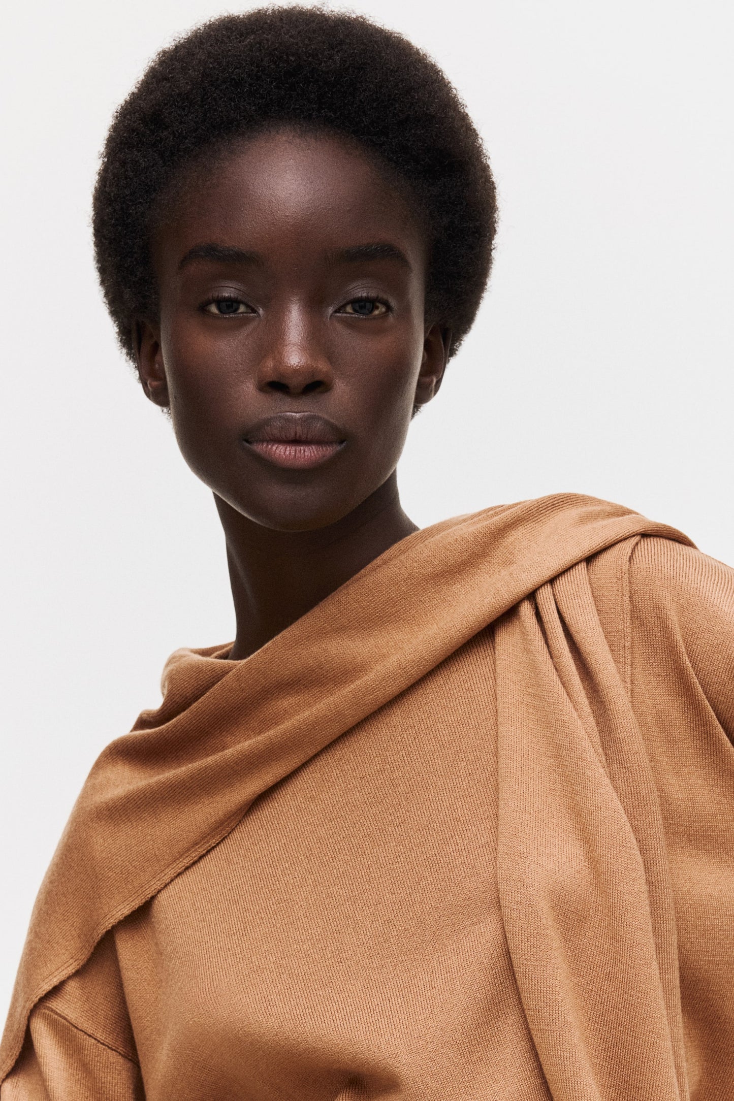 Scarf-detail jumper