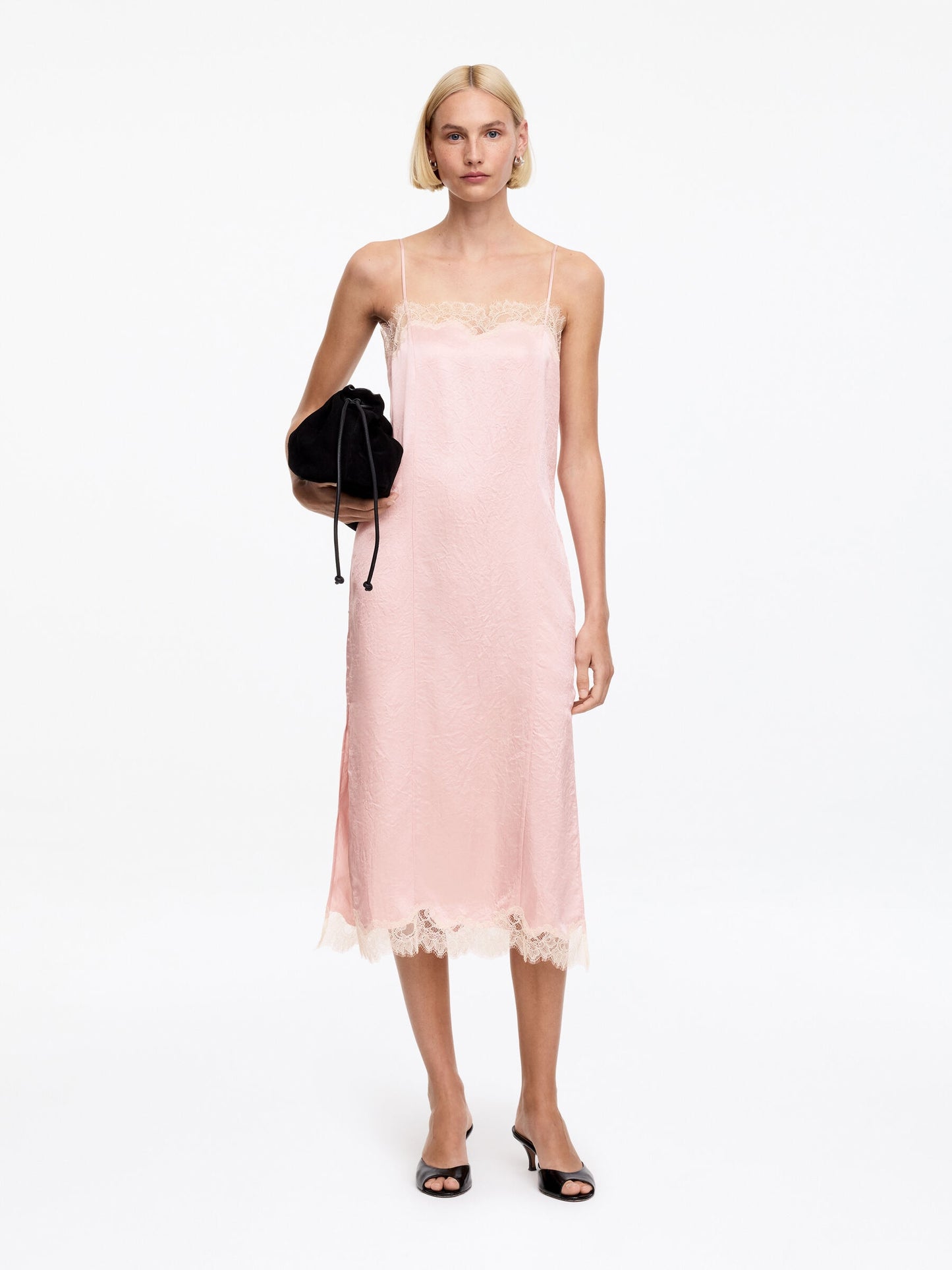 Lace-Trimmed Slip Dress