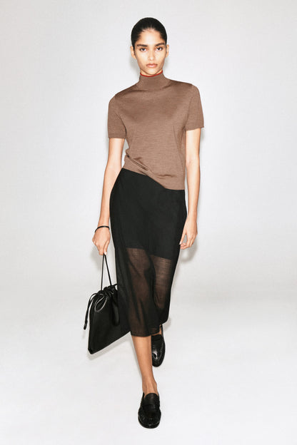 Merino Wool High-Neck Top