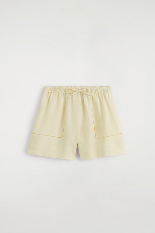 Embroidered-Detail Linen Shorts