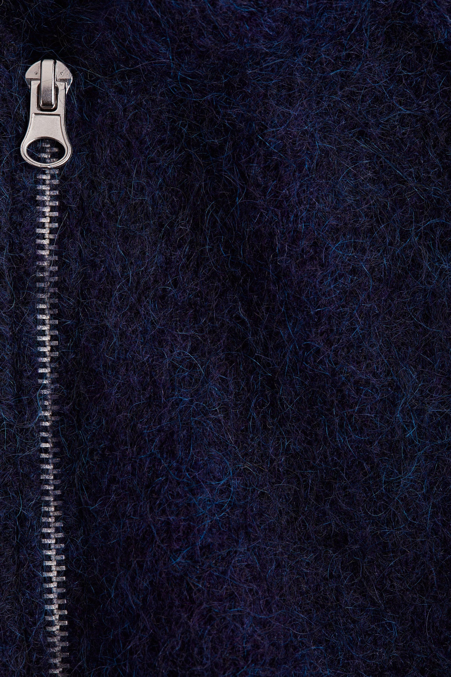 Mohair-blend zip-through cardigan