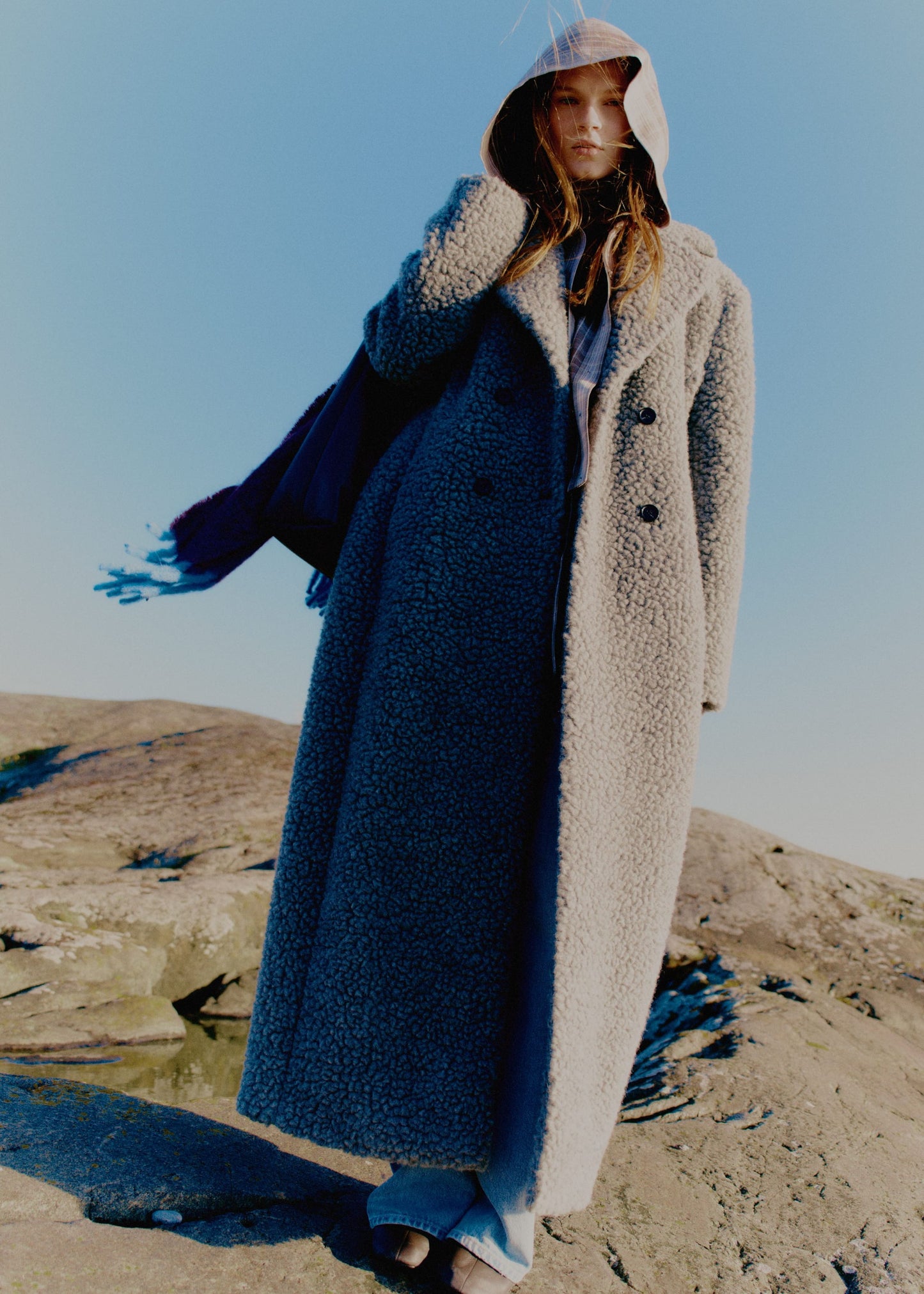 Wool Shearling Maxi Coat