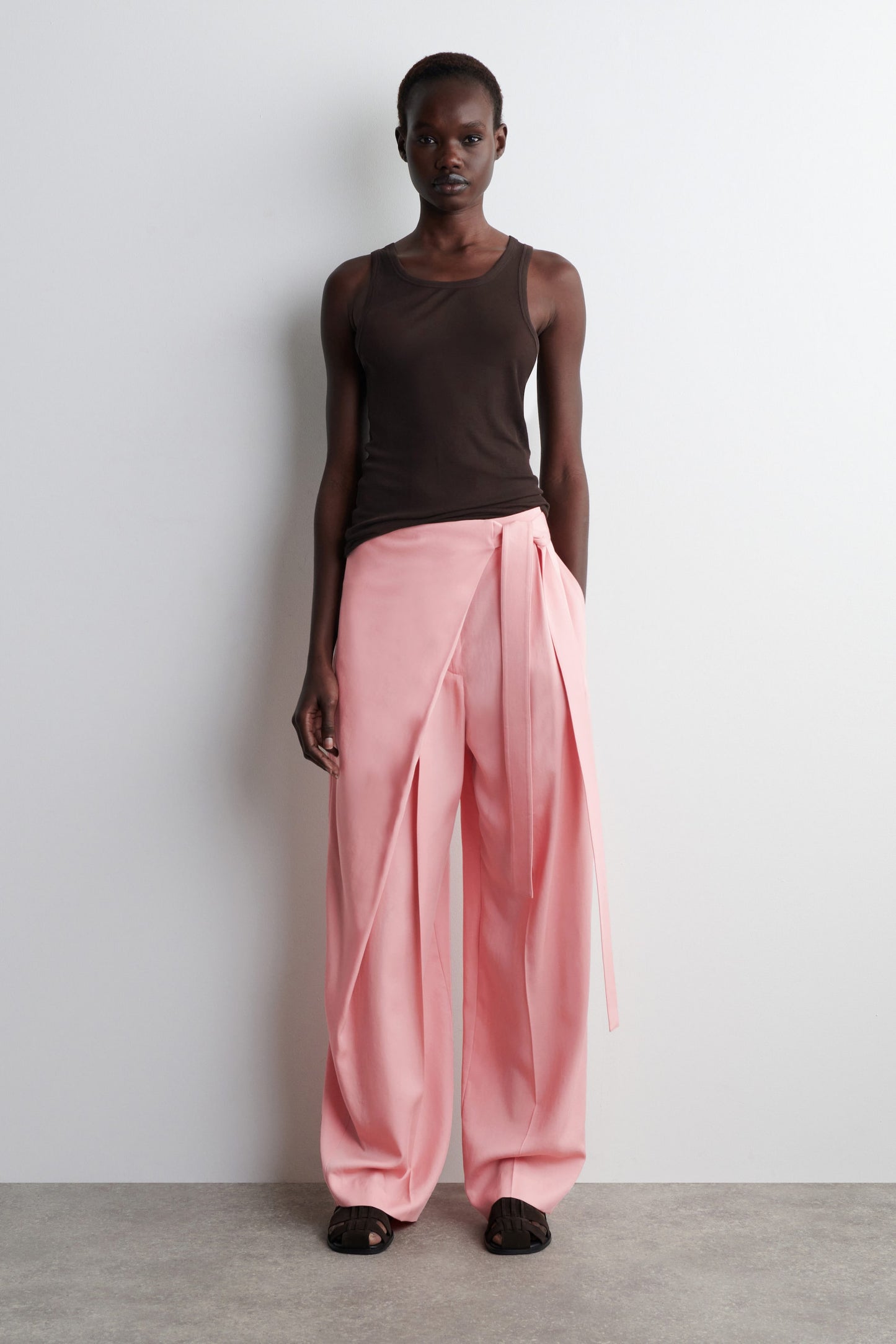 Fluid Wrap-Front Trousers