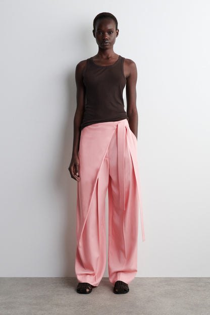 Fluid Wrap-Front Trousers