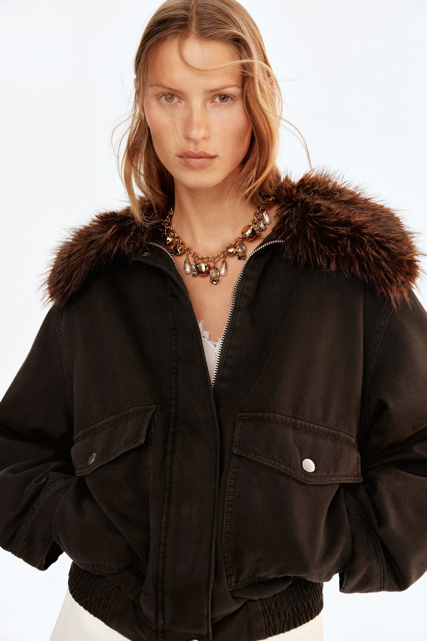 Oversized collared jacket