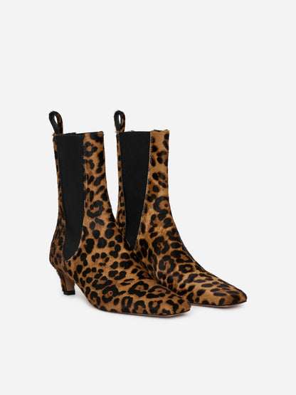 Pony Hair-Effect Ankle Boots