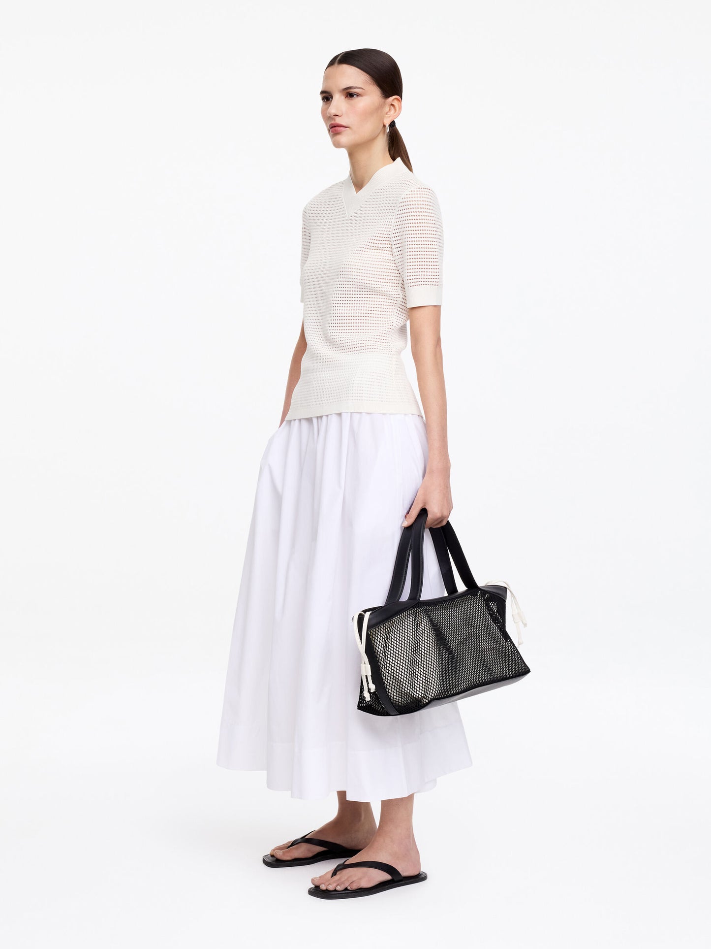 Pointelle V-Neck Top