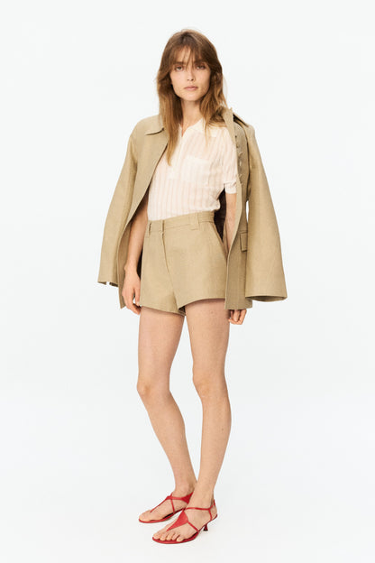 Linen-blend shorts