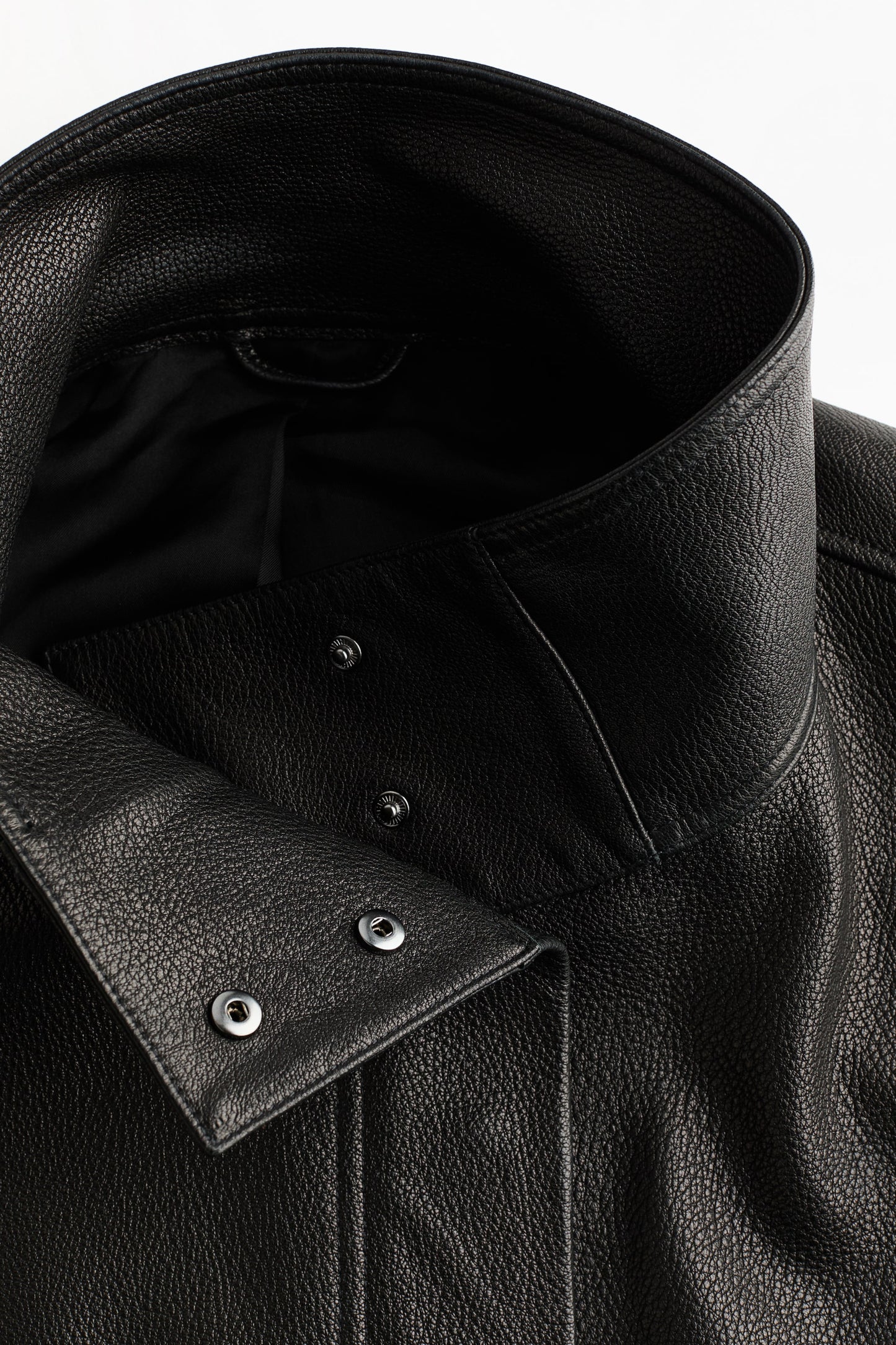 Peplum leather jacket