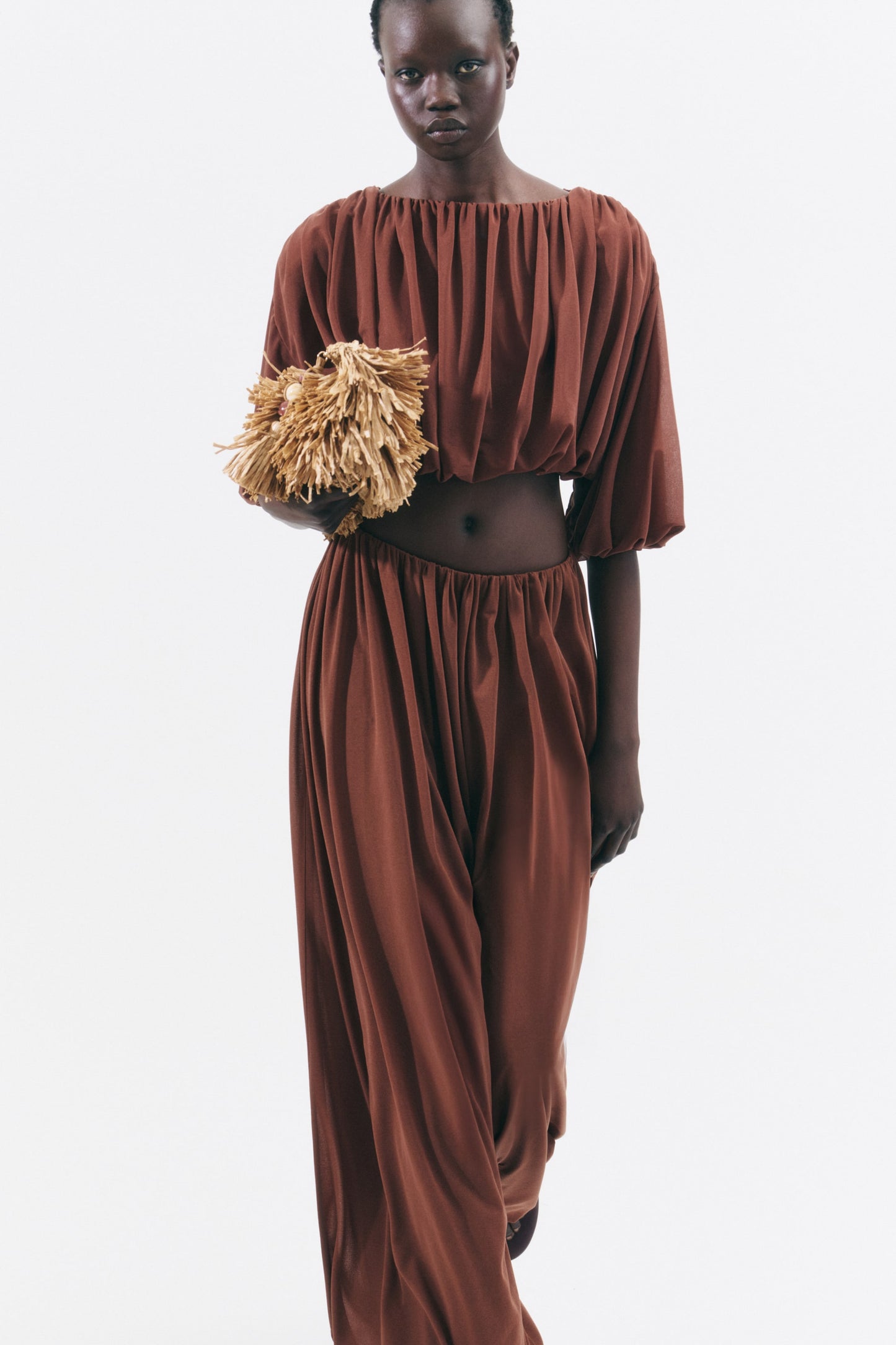 Draped balloon trousers