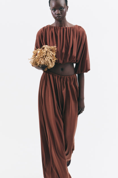 Draped balloon trousers