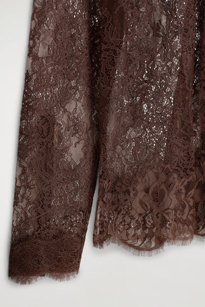 High-Neck Lace Top