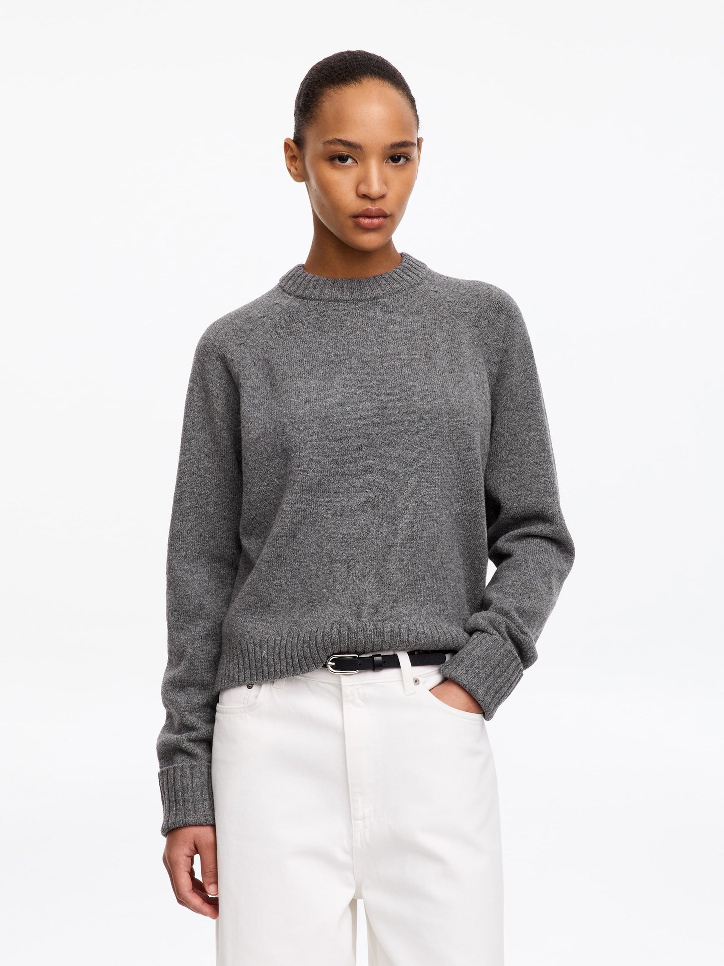 Folded Sleeve Wool Jumper