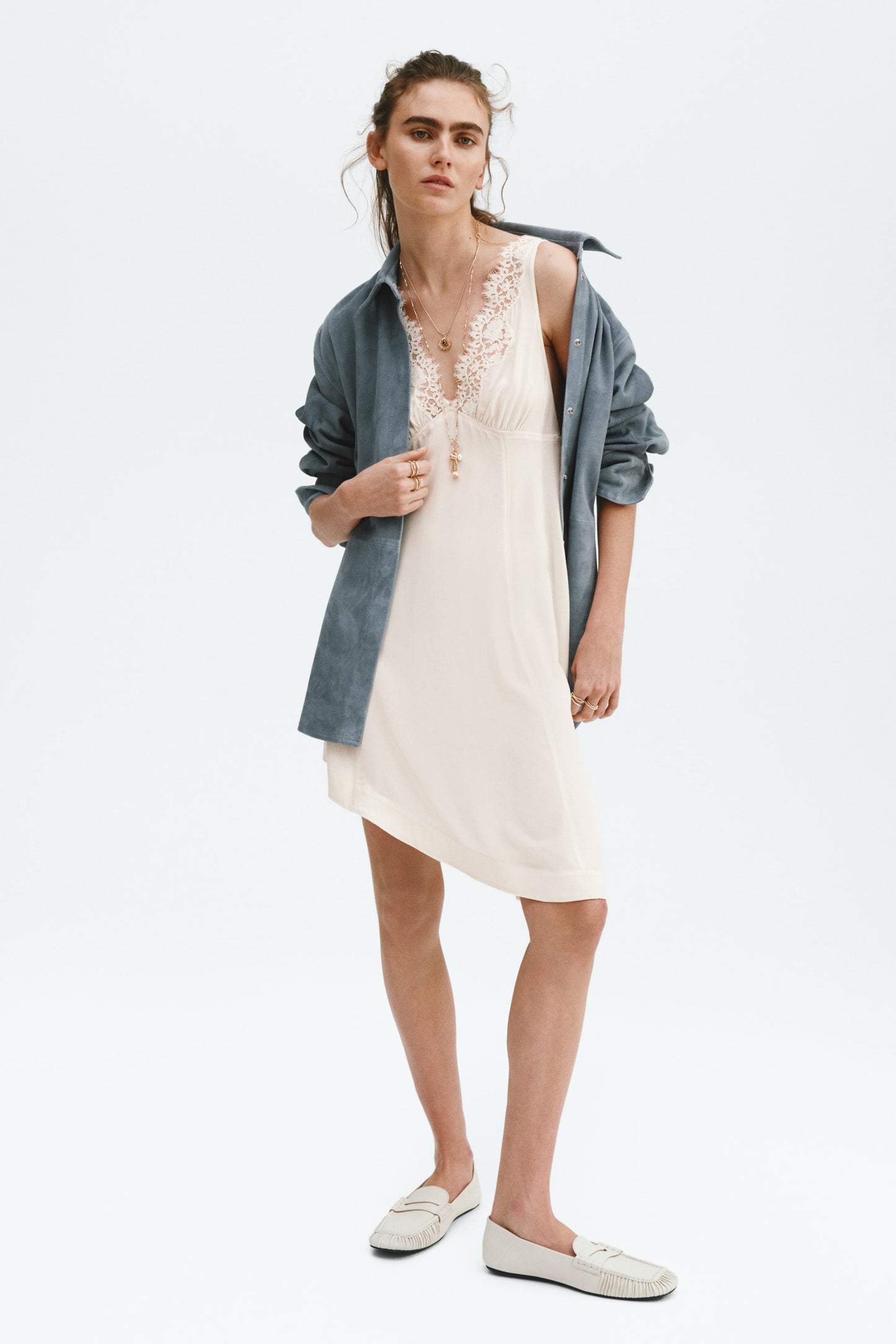 Lace-trimmed dress