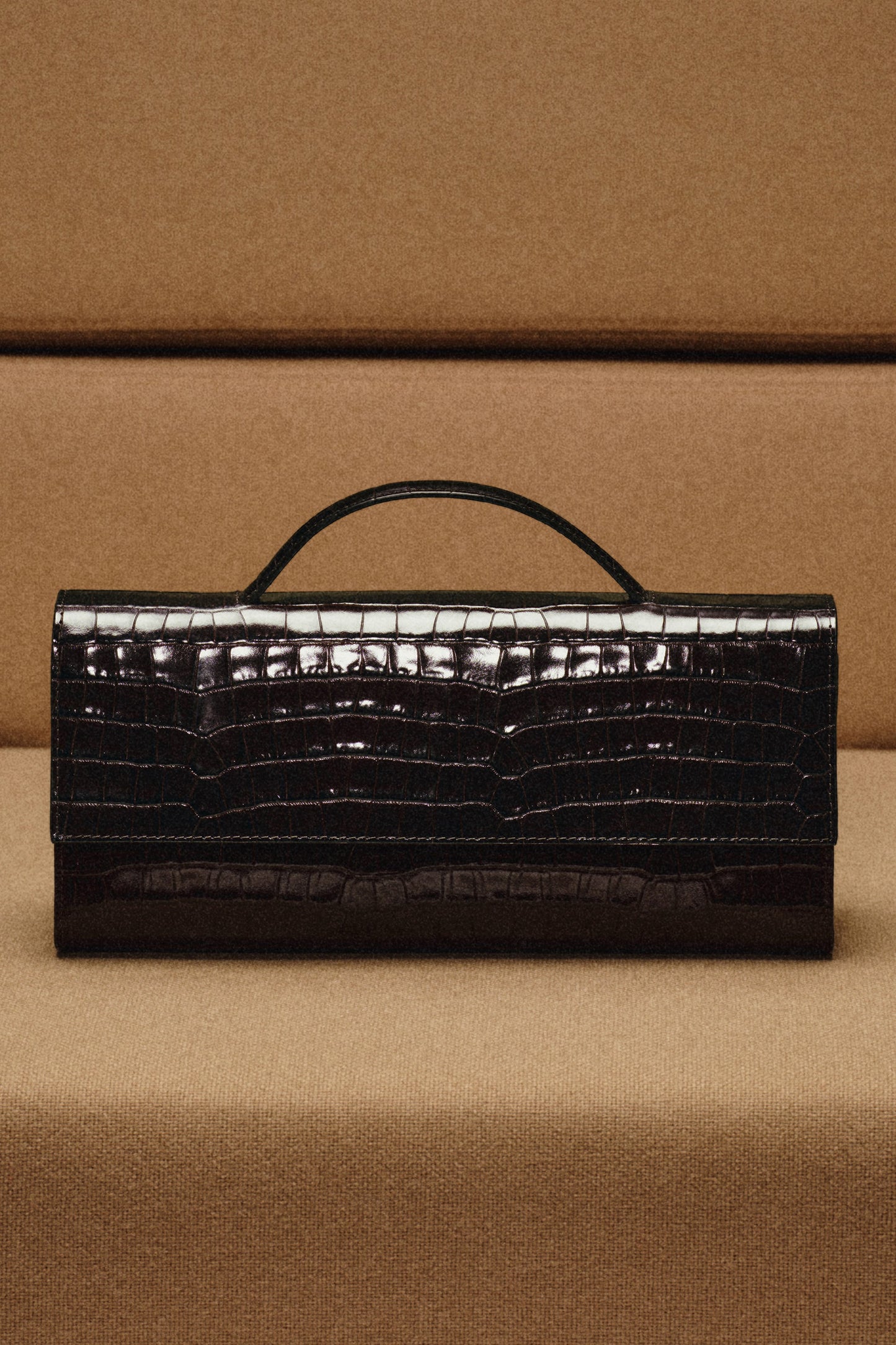 Gallery Clutch Bag - Croc-Effect Leather