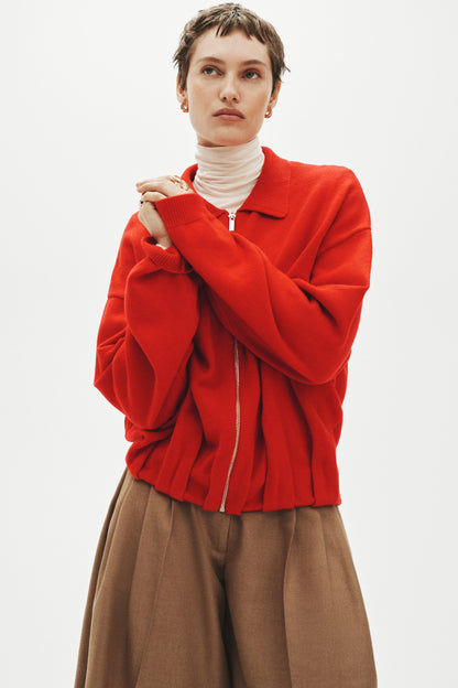 Oversized zip-through cardigan