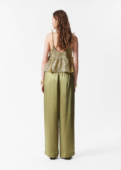 Peplum-Frill Strap Top