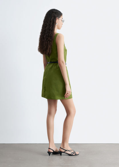 Sculpted Drawstring Mini Dress