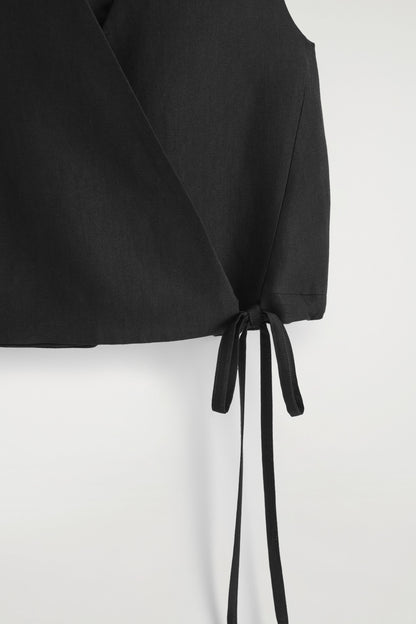Tie-Detail Wrap Waistcoat