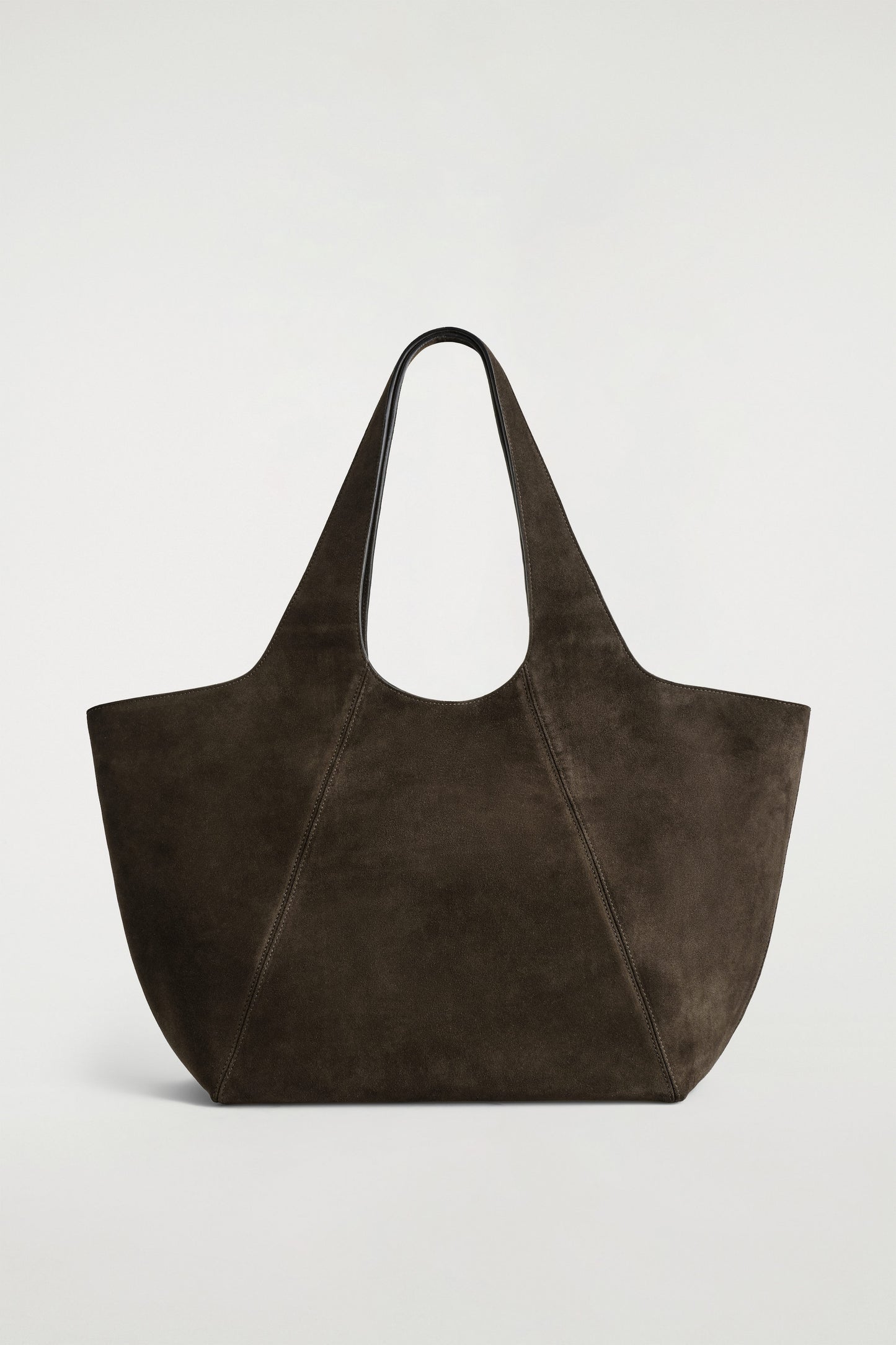 Sculpted suede tote bag
