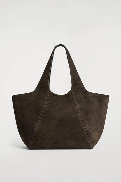 Sculpted suede tote bag