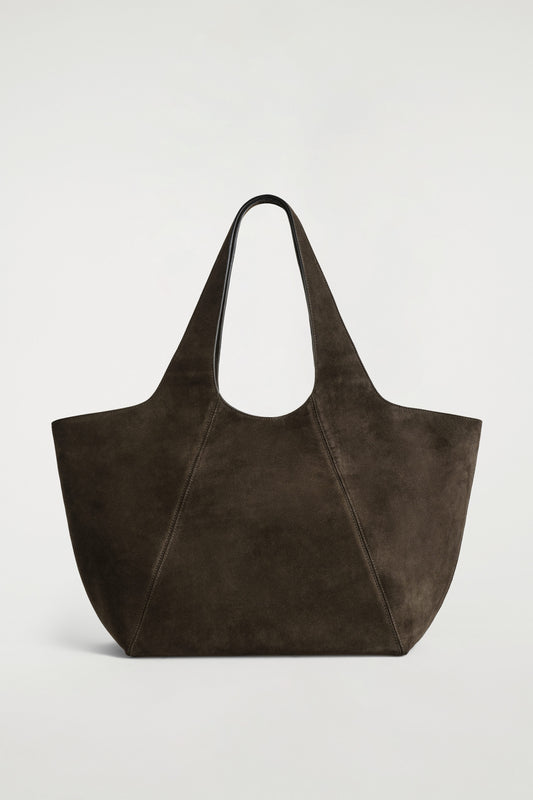 Sculpted suede tote bag