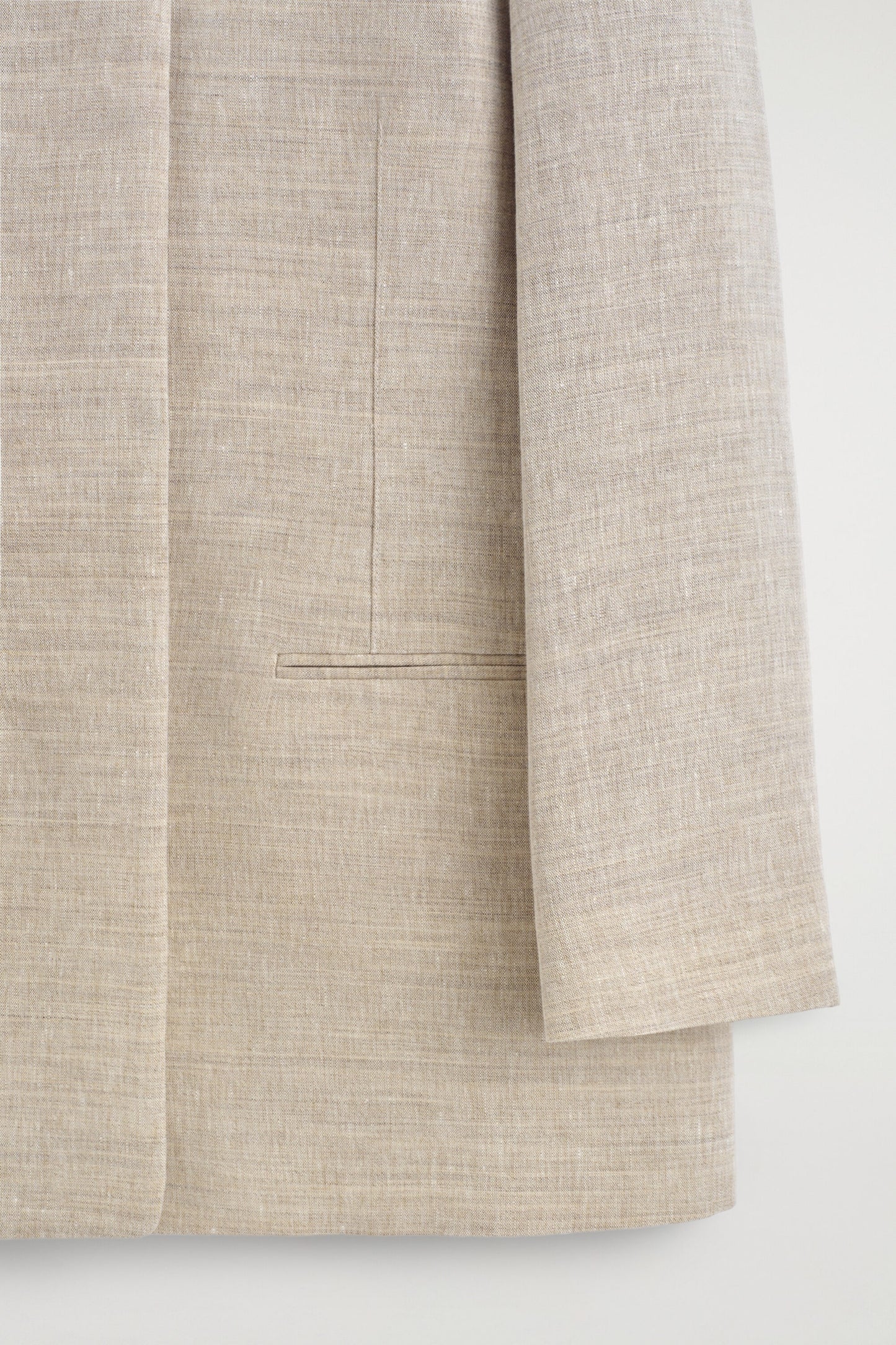 Structured Collarless Linen Blazer