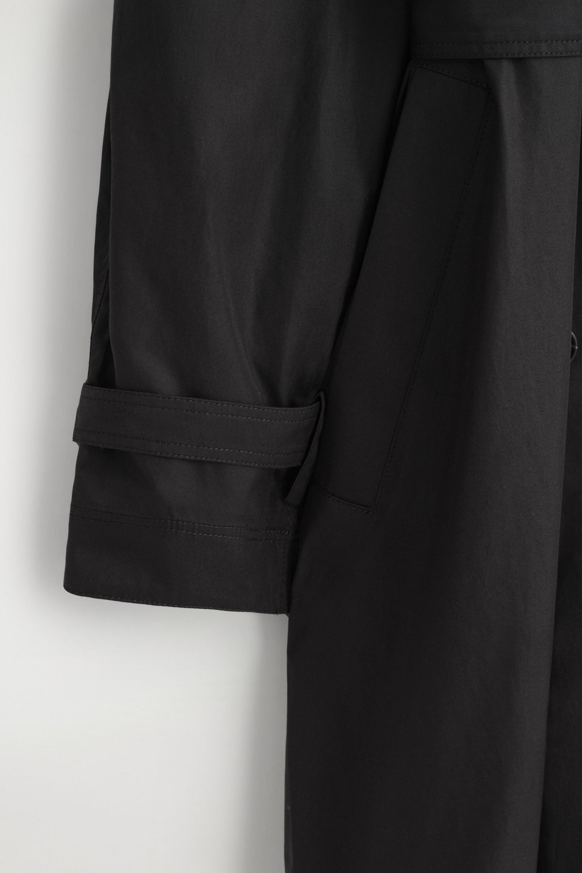 Funnel-Neck Cotton Trench Coat